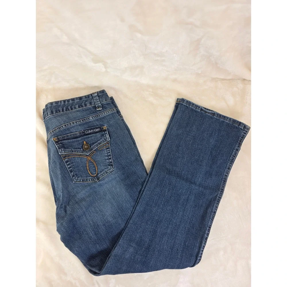Calvin Klein Jeans Lean‎ Boot Cut Blue Denim Women's Jeans Size 14